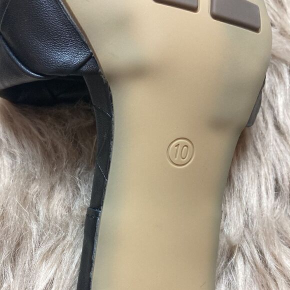 Square Open Toe Leather Mule Woven Slide Stiletto SlipOn Quilted Backless Sandal - Picture 10 of 14